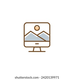 Edit picture Icon Flat Style Isolated Vector Illustration