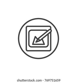 Edit picture line icon, outline vector sign, linear style pictogram isolated on white. Symbol, logo illustration. Editable stroke