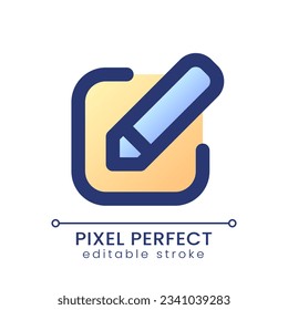 Edit pixel perfect gradient fill ui icon. Application tool. Online editor. Software feature. Modern colorful line symbol. GUI, UX design for app, web. Vector isolated editable RGB element