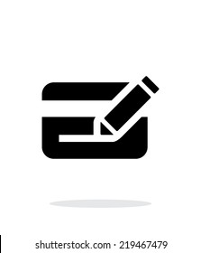 Edit plastic credit card icon on white background. Vector illustration.