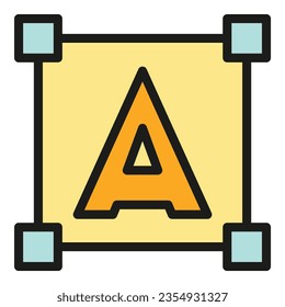 Edit point icon outline vector. Data interface. Scale digital color flat