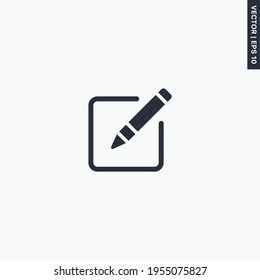 Editar, icono plano de calidad superior. Concepto de logotipo vector para gráficos web, EPS 10