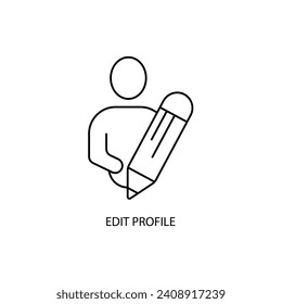 edit profile concept line icon. Simple element illustration. edit profile concept outline symbol design.