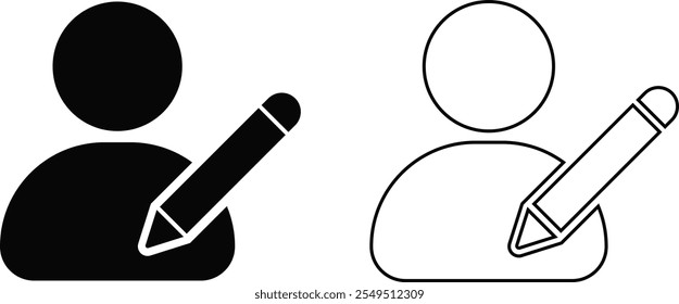 editar conjunto de ícones de perfil. editar sinal de usuário. elemento gráfico transparente simples. Ícones de comunicação e mídia social