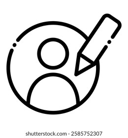 Edit profile vector illustration icon for your business needs