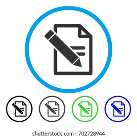Edit Records rounded icon. Vector illustration style is a flat iconic symbol inside a circle, black, grey, blue, green versions. Designed for web and software interfaces.
