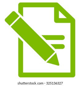 Edit Records vector icon. Style is flat symbol, eco green color, rounded angles, white background.