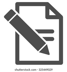Edit Records vector icon. Style is flat symbol, gray color, rounded angles, white background.