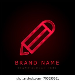 Edit red chromium metallic logo