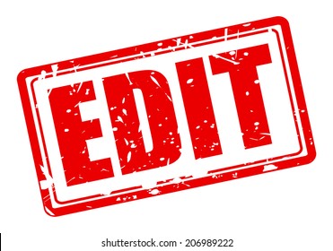 EDIT red stamp text on white