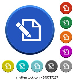 Edit round color beveled buttons with smooth surfaces and flat white icons