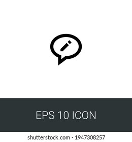 edit rounded message eps 10 simple icon