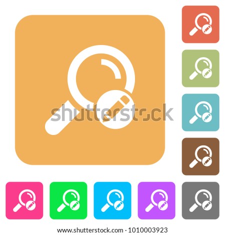 Edit search terms flat icons on rounded square vivid color backgrounds.