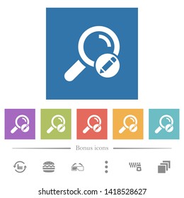 Edit search terms flat white icons in square backgrounds. 6 bonus icons included.