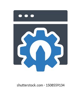 edit setting glyph colour vector icon