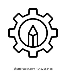 edit setting thin line vector icon