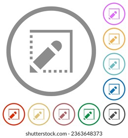 Editar iconos de color plano de forma en contornos redondos sobre fondo blanco
