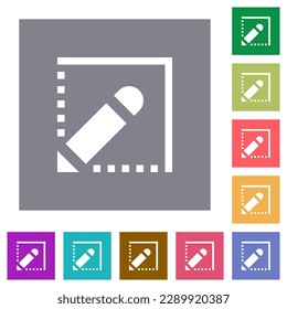 Edit shape flat icons on simple color square backgrounds
