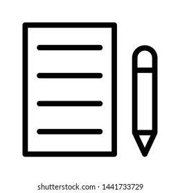 edit sheet thin line vector icon