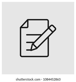 Edit sign icon in trendy flat style isolated on grey background, modern symbol vector illustration for web