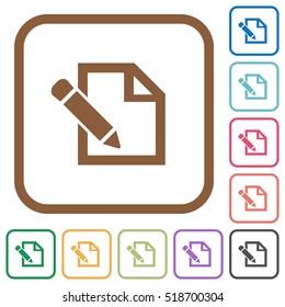 Edit simple icons in color rounded square frames on white background