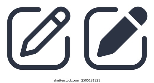 Edit simple icons set designed in filled, outline, line and stroke style