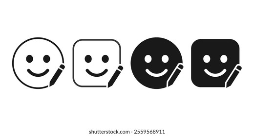 Edit smile emoji. Illustration vector