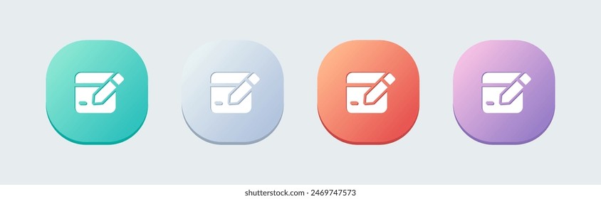 Edit solid icon in flat design style. Register signs vector illustration.
