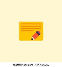 Edit task icon flat element. Vector illustration of edit task icon flat isolated on clean background for your web mobile app logo design.