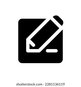 Edit text black glyph ui icon. Type message. Documents editing. User interface design. Silhouette symbol on white space. Solid pictogram for web, mobile. Isolated vector illustration