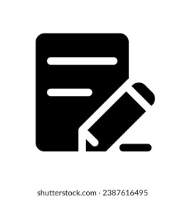 Edit text black glyph ui icon. Handwriting feature. Digital translator. User interface design. Silhouette symbol on white space. Solid pictogram for web, mobile. Isolated vector illustration