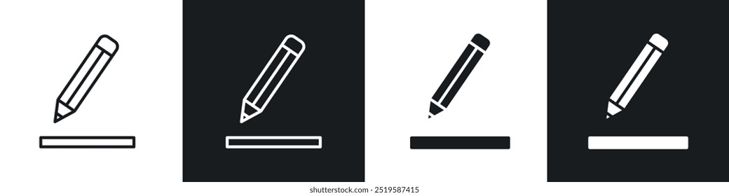 Icono de texto de Editar colección en blanco y negro relleno y estilo de línea de trazo.