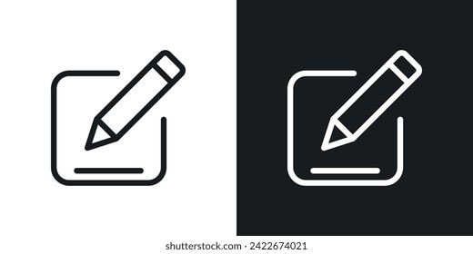 Edit text icon designed in a line style on white background.