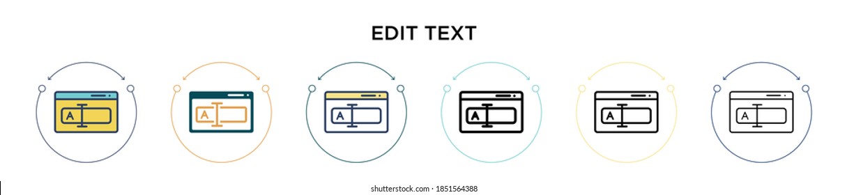 Edit Text Icon In Filled, Thin Line, Outline And Stroke Style. Vector Illustration Of Two Colored And Black Edit Text Vector Icons Designs Can Be Used For Mobile, Ui, Web