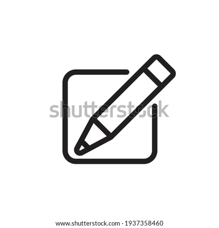 Edit text icon, pencil symbol isolated on white background, Vector Illustration