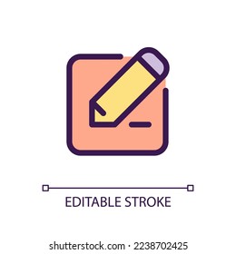 Edit text pixel perfect RGB color ui icon. Type message. Documents editing. Simple filled line element. GUI, UX design for mobile app. Vector isolated pictogram. Editable stroke. Arial font used