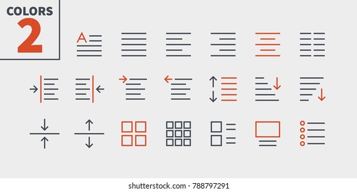 Bearbeiten Sie Text Pixel Perfect, gut präpariert Vector Thin Line Icons 48x48 Ready for 24x24 Grid for Web Graphics and Apps with Editable Stroke. Einfaches Minimal-Piktogramm Teil 1-4