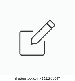 Edit text thin liner icon isolated