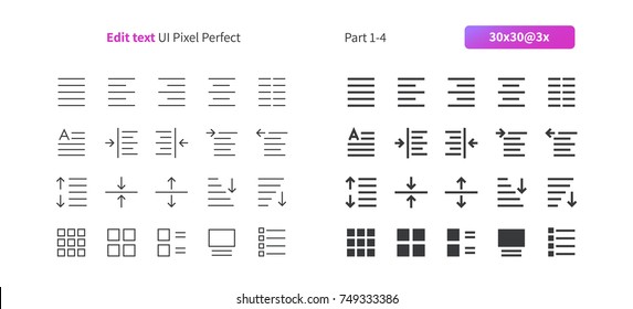 Edit text UI Pixel Perfect Well-crafted Vector Thin Line And Solid Icons 30 3x Grid for Web Graphics and Apps. Simple Minimal Pictogram Part 1-4
