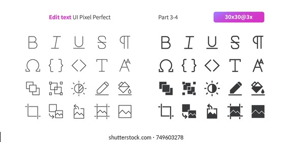 Edit text UI Pixel Perfect Well-crafted Vector Thin Line And Solid Icons 30 3x Grid for Web Graphics and Apps. Simple Minimal Pictogram Part 3-4