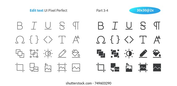 Edit Text UI Pixel Perfect Well-crafted Vector Thin Line And Solid Icons 30 2x Grid For Web Graphics And Apps. Simple Minimal Pictogram Part 3-4