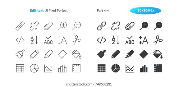 Edit text UI Pixel Perfect Well-crafted Vector Thin Line And Solid Icons 30 2x Grid for Web Graphics and Apps. Simple Minimal Pictogram Part 4-4