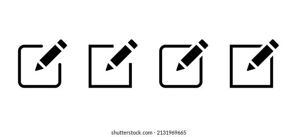 Edit text vector icons set. Sign up symbol