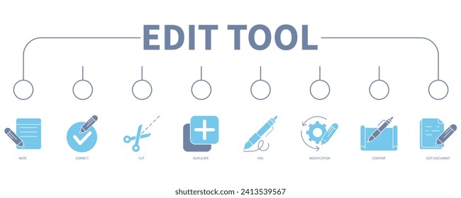Editar el concepto de ilustración vectorial de icono web de banners de herramientas