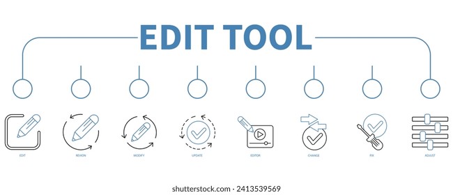 Edit tool banner web icon vector illustration concept