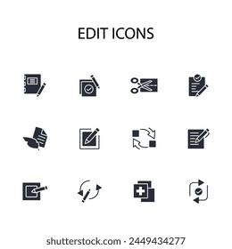 Edit tool icon set.vector.Editable stroke.linear style sign for use web design,logo.Symbol illustration.