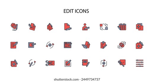 Edit tool icon set.vector.Editable stroke.linear style sign for use web design,logo.Symbol illustration.