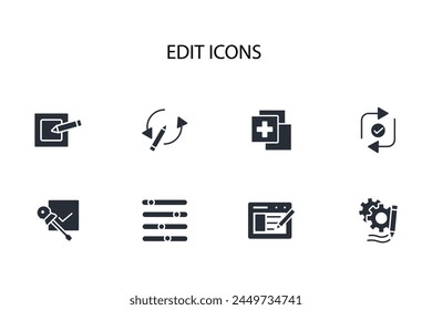 Edit tool icon set.vector.Editable stroke.linear style sign for use web design,logo.Symbol illustration.