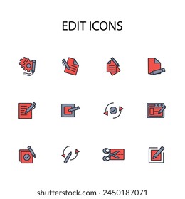 Edit tool icon set.vector.Editable stroke.linear style sign for use web design,logo.Symbol illustration.