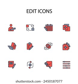 Edit tool icon set.vector.Editable stroke.linear style sign for use web design,logo.Symbol illustration.